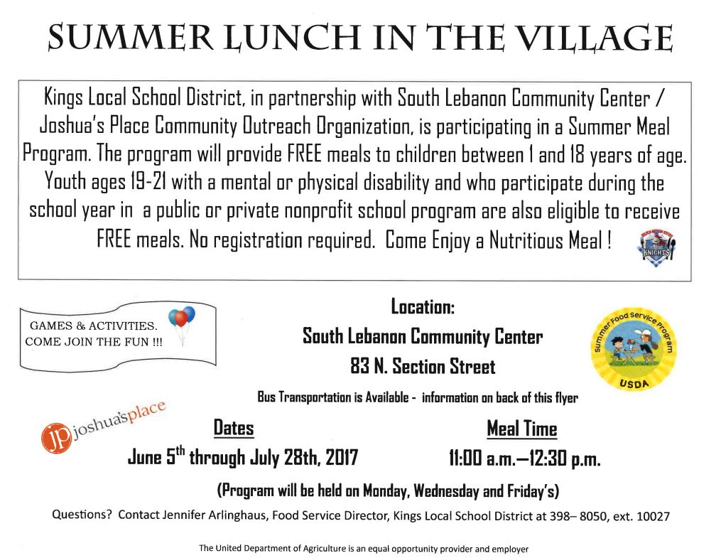 Summer Lunch Program graphic